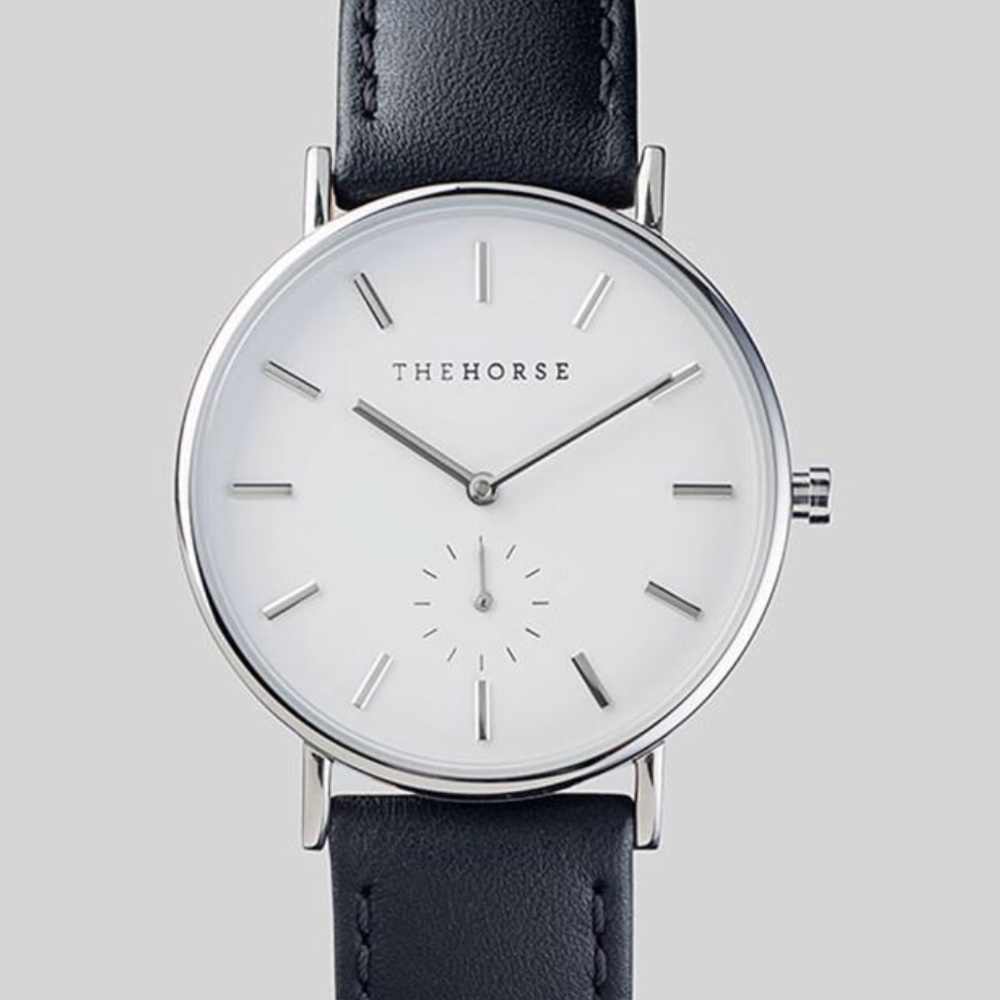 The Horse Classic Watch—Silver with Black Band